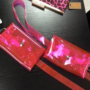 Pink Clear Neon Belt Bag